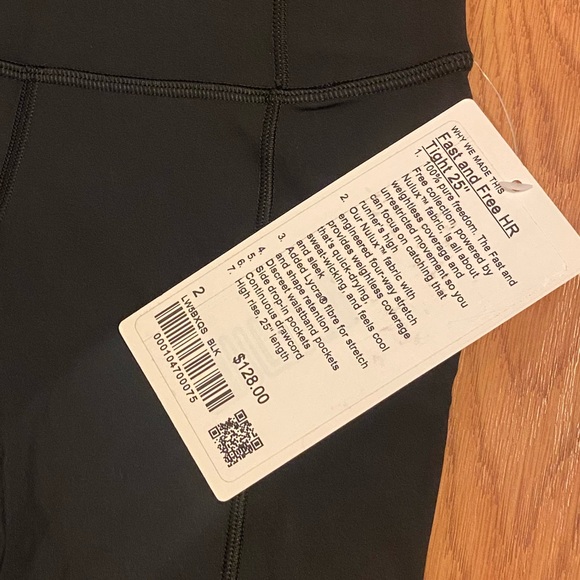 NWT- Lululemon Fast and free HR tight 25” - Picture 4 of 5